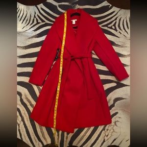 K.Jordan Red Belted Wrap Coat
